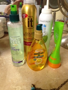 My arsenal of anti-frizz products.